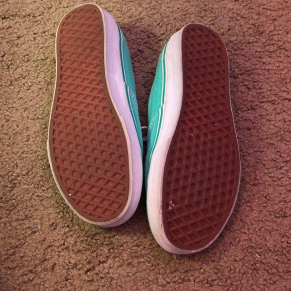 teal vans authentic low rise shoes - Picture 3 of 3